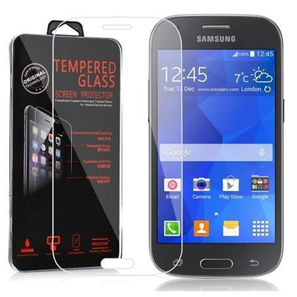 CADORABO Schutzglas Glas Galaxy Tempered Samsung Schutzfolie(für STYLE) ACE