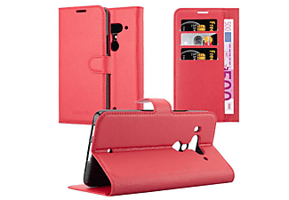 carcasa de móvil Funda libro para Móvil - Carcasa protección resistente de estilo libro;CADORABO, HTC, U12+ (Plus-Version), rojo carmín