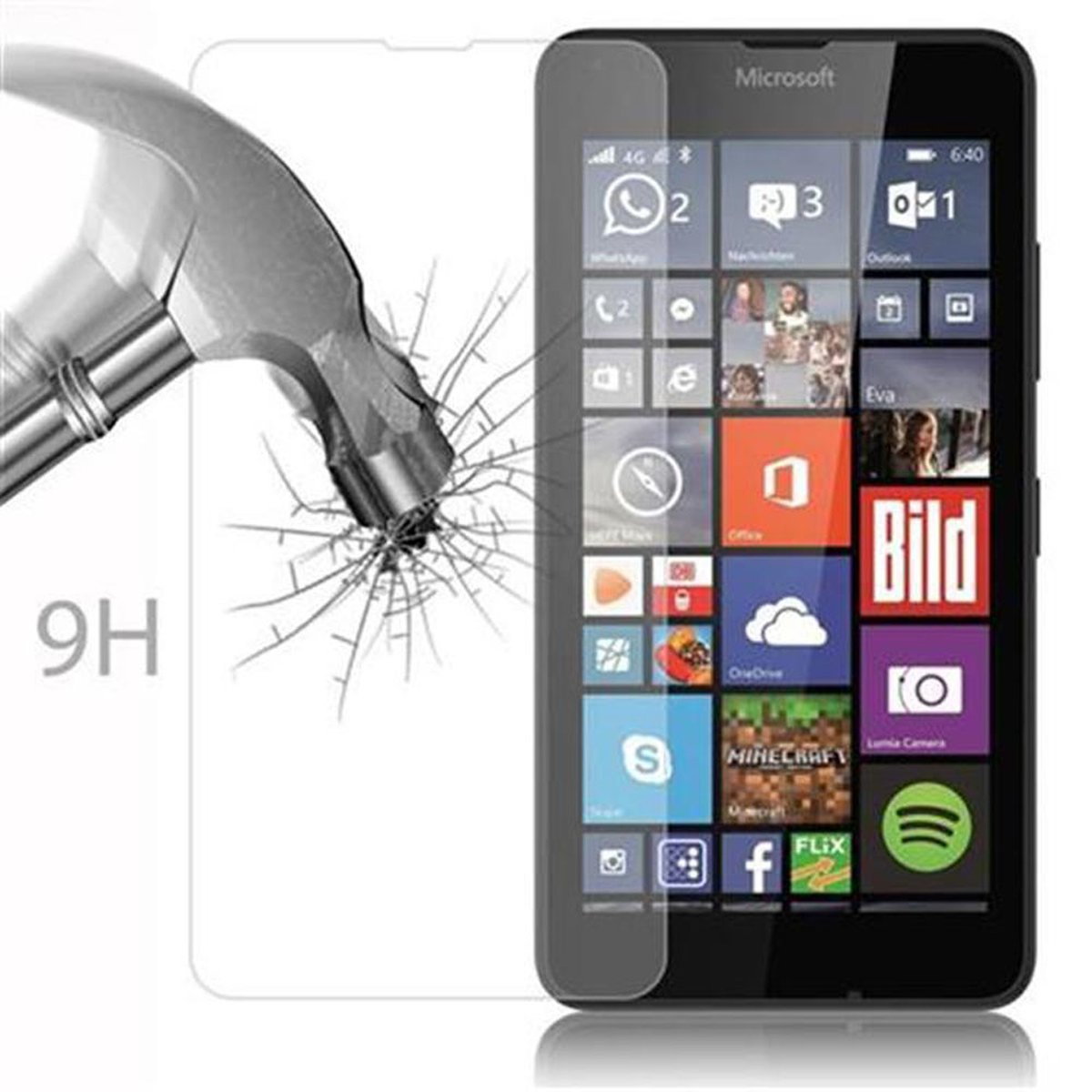CADORABO Schutzglas Glas Schutzfolie(für Tempered XL) Lumia Nokia 640