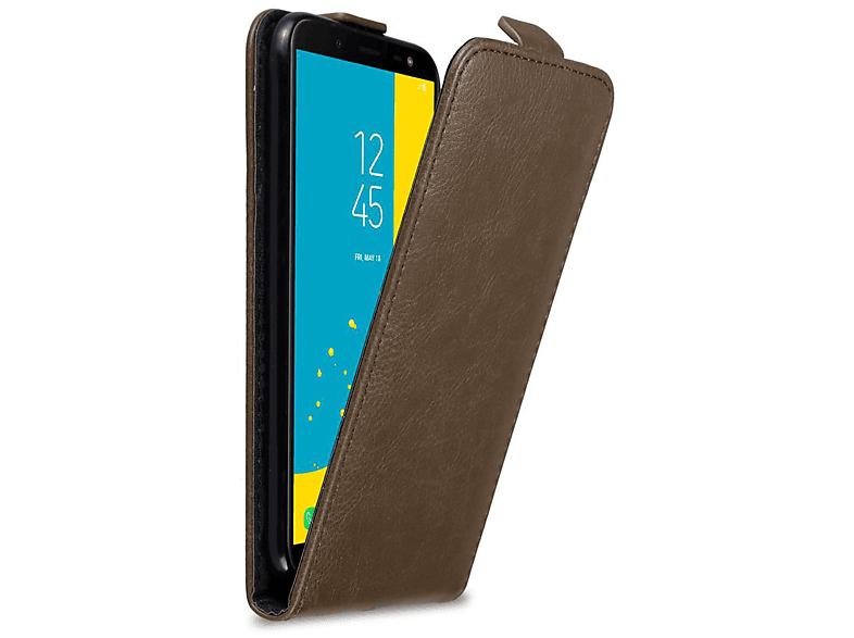 CADORABO Hülle im Flip Style, Flip Cover, Samsung, Galaxy J6 2018, KAFFEE BRAUN | Tablet Flip Cover