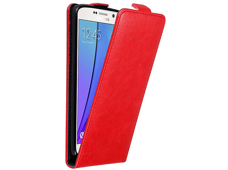 CADORABO Hülle im Flip Galaxy ROT APFEL NOTE Flip Samsung, Cover, Style, 5