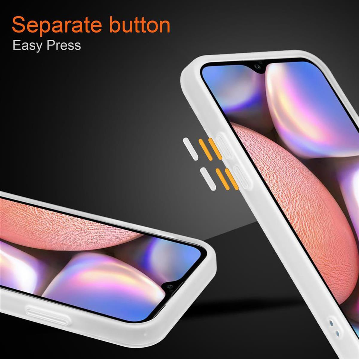 Hybrid Backcover, TPU Galaxy Matt mit Schutzhülle Kunststoff A10s M01s, Silikon CADORABO / matter Transparent und Innenseite Rückseite, Hülle Samsung,