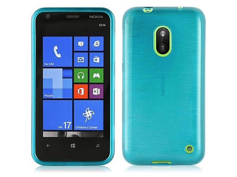 CADORABO TPU Brushed Nokia, Lumia 620, Hülle, TÜRKIS Backcover