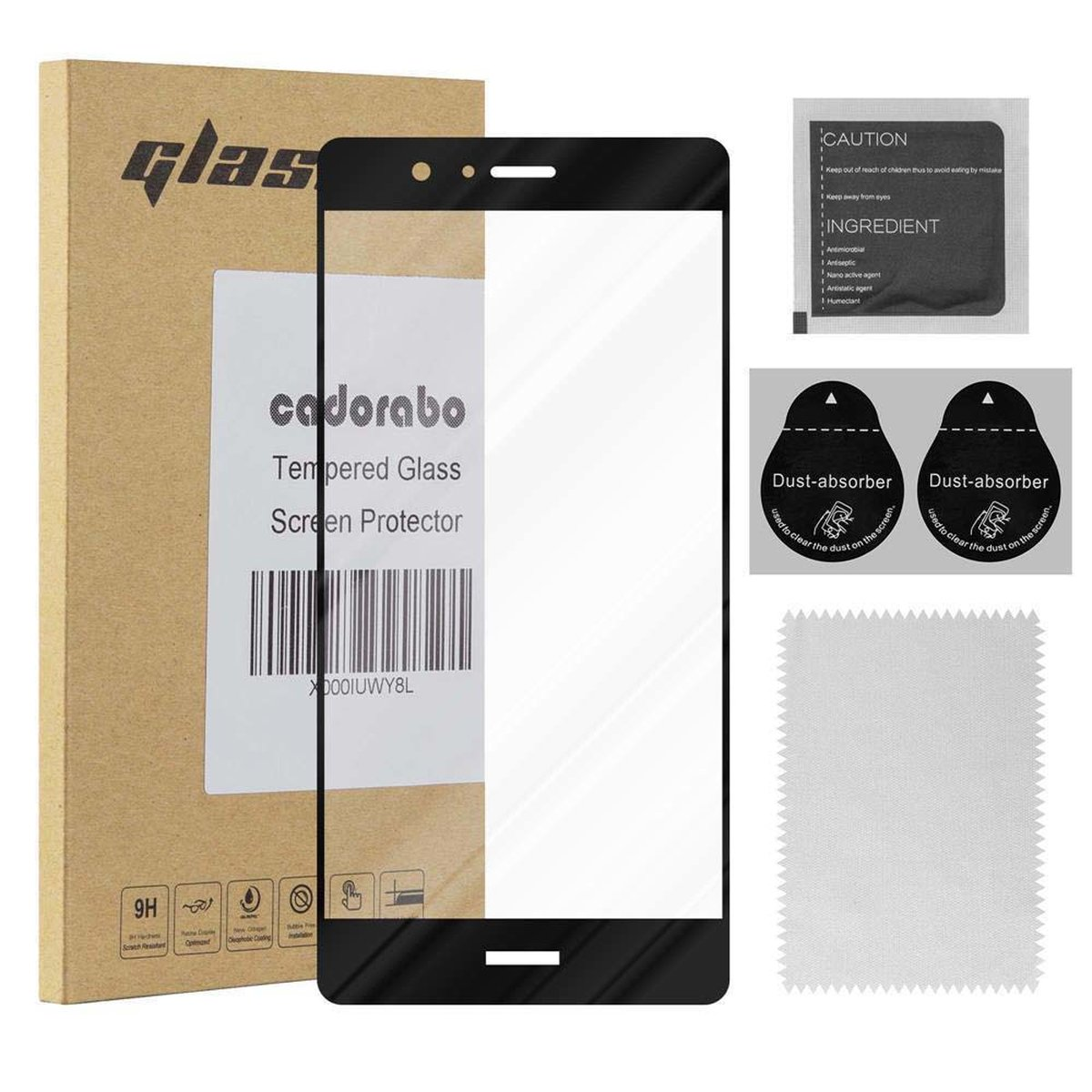 CADORABO Schutzglas voll / P9 kelebend 2016 LITE) G9 Huawei LITE Schutzfolie(für