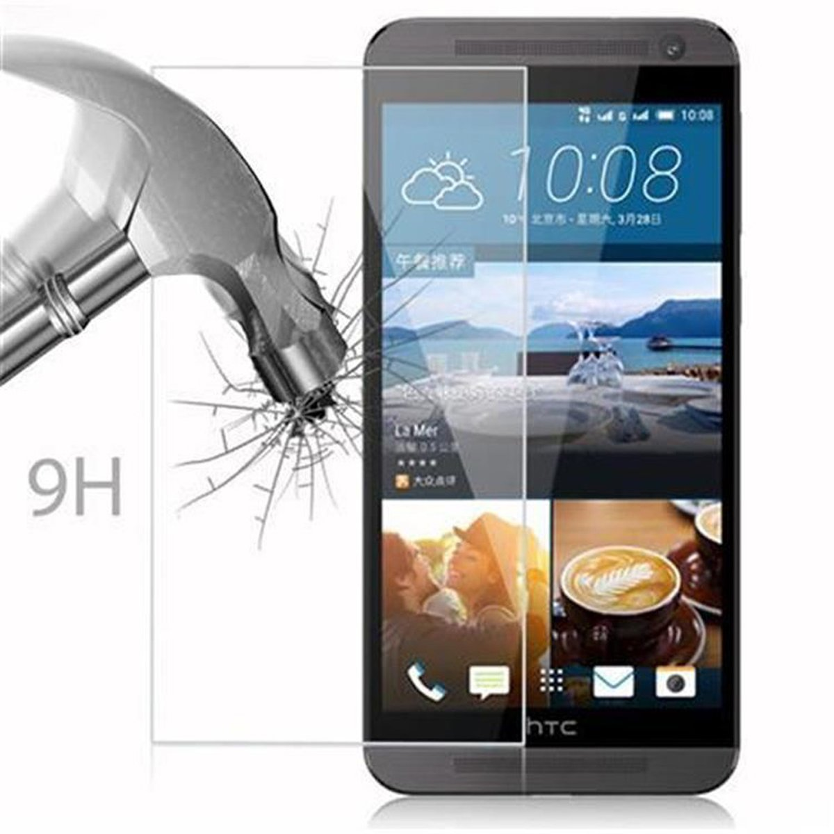 CADORABO E9) ONE Schutzfolie(für HTC Tempered Schutzglas Glas
