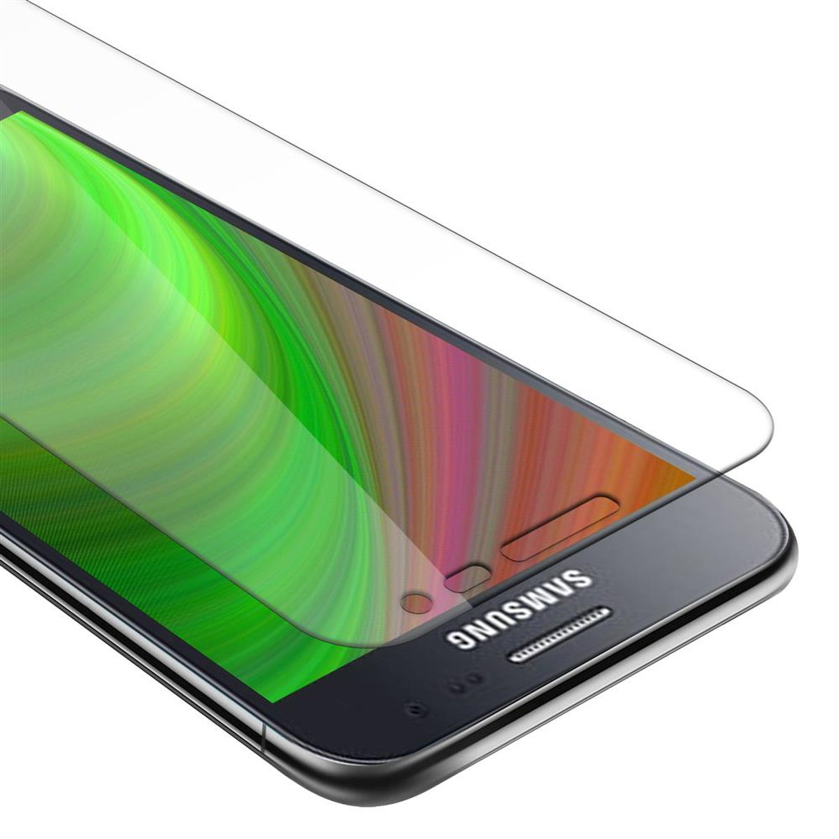 CADORABO Schutzglas Tempered Glas Schutzfolie(für J2 Samsung Galaxy 2015)