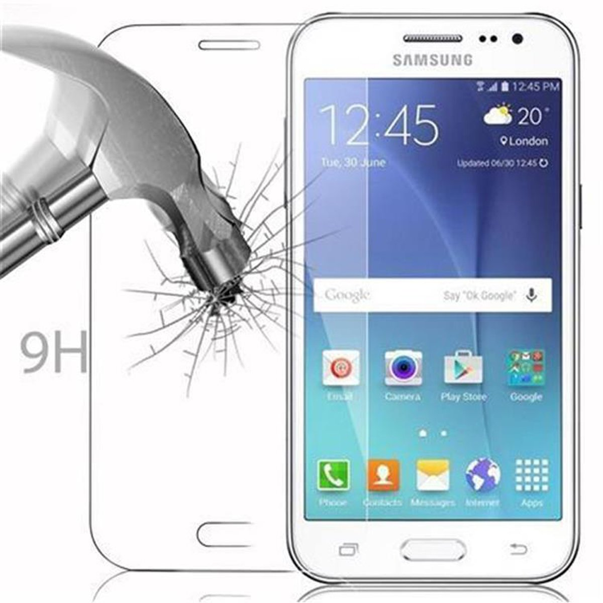 2015) Glas Schutzfolie(für Galaxy CADORABO Samsung Schutzglas J2 Tempered