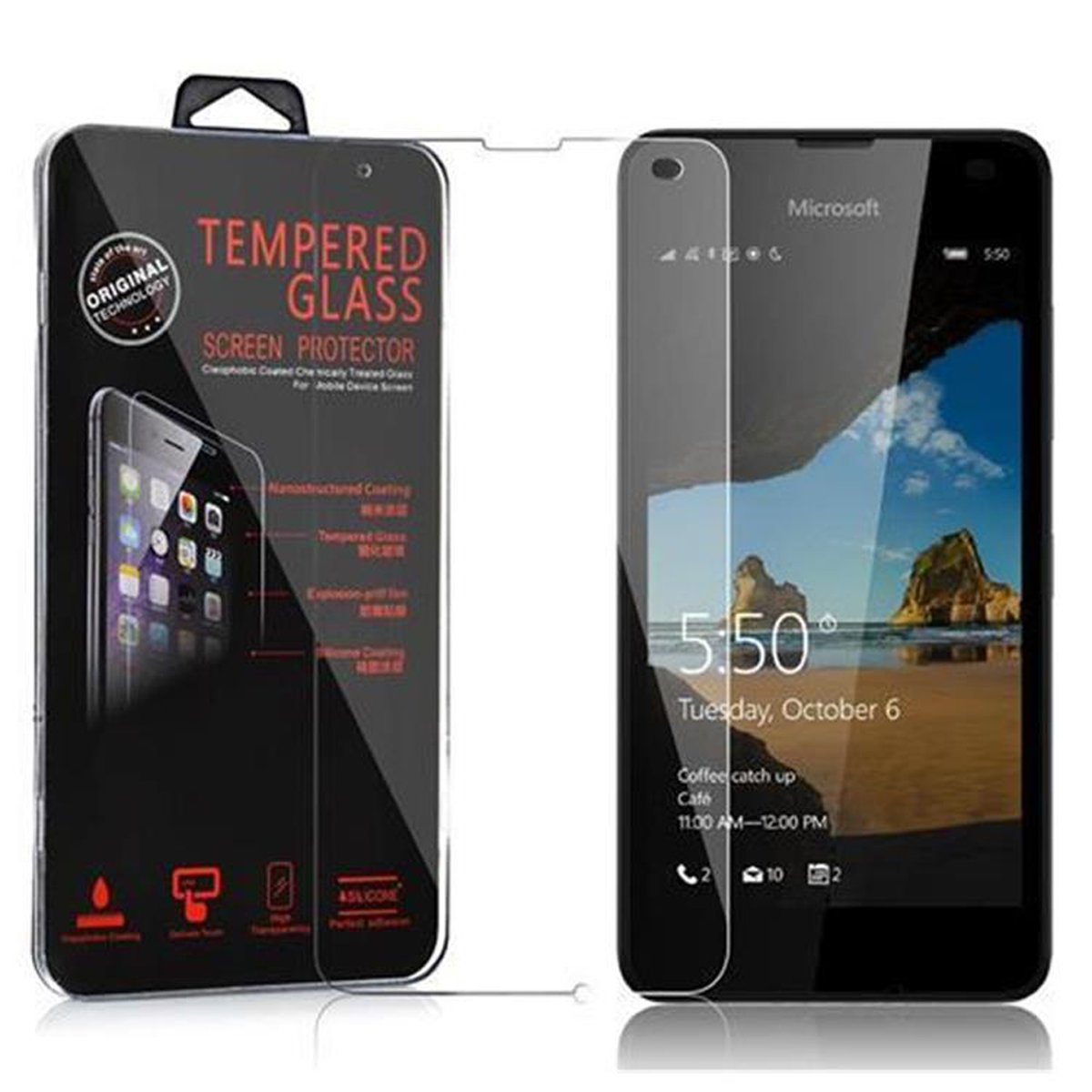 CADORABO Schutzglas Tempered Glas Nokia 550) Lumia Schutzfolie(für