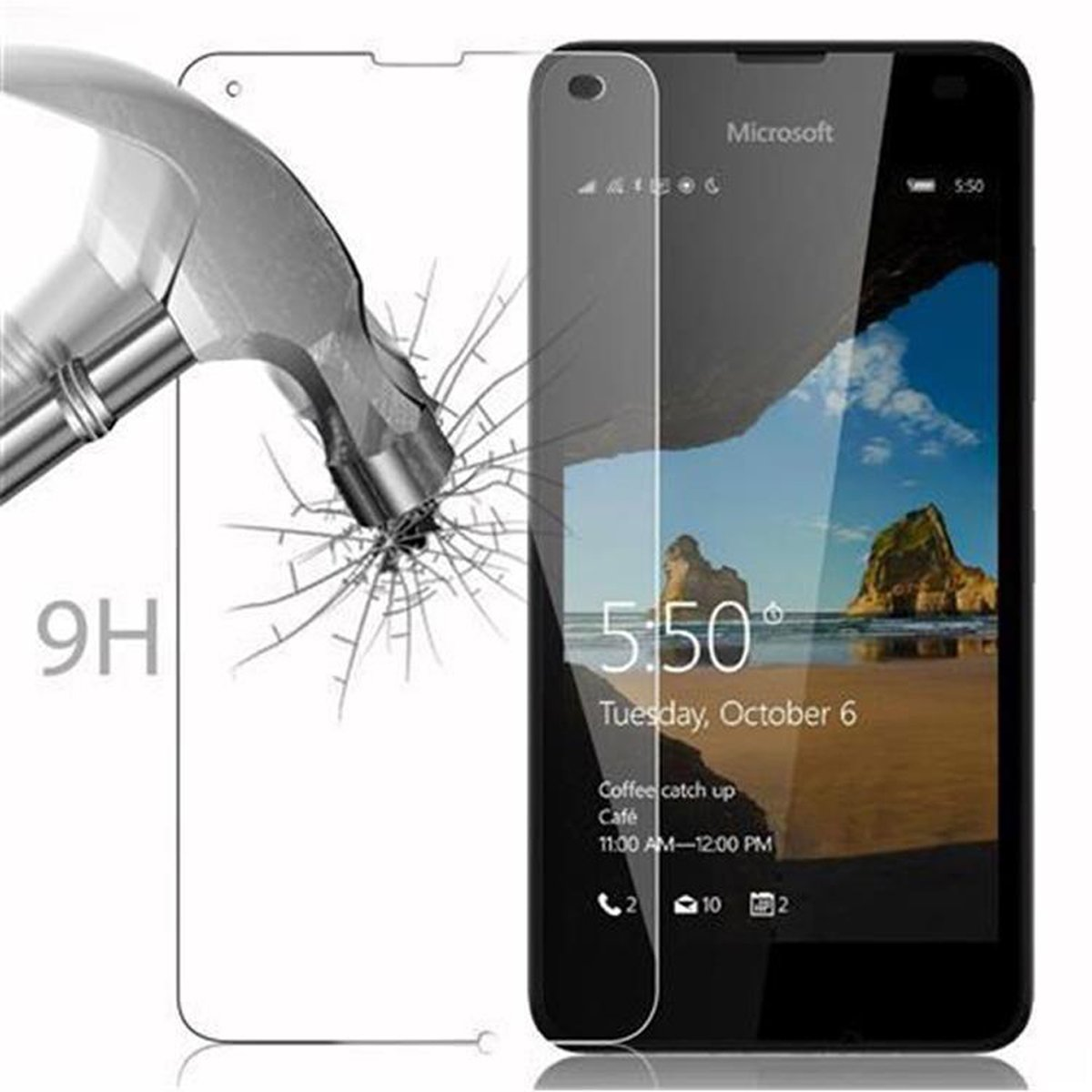 CADORABO Schutzglas Tempered Glas 550) Lumia Schutzfolie(für Nokia
