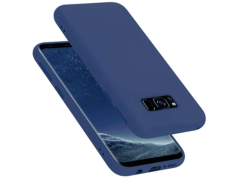 CADORABO Hülle im Liquid Silicone Case Style, Backcover, Samsung, Galaxy S8, LIQUID BLAU