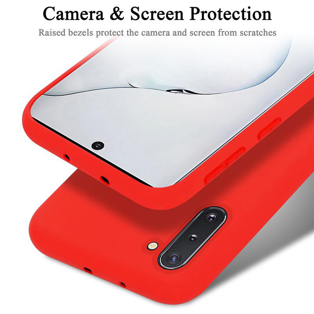 CADORABO Hülle im Liquid Silicone 10, Case Backcover, Samsung, ROT Style, LIQUID Galaxy NOTE