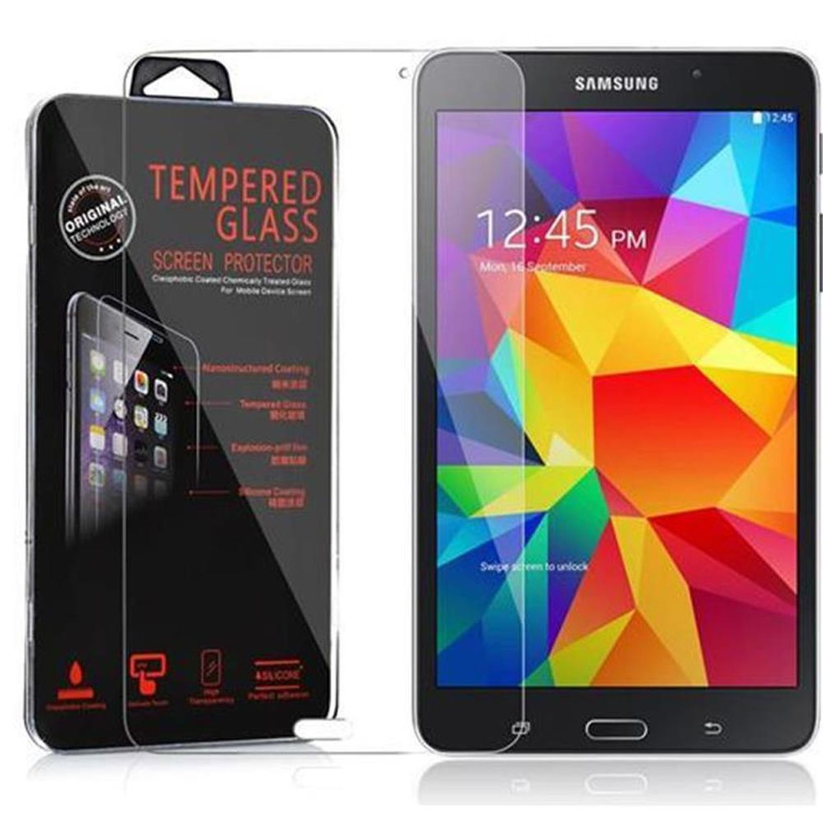 CADORABO Schutzglas (7 Zoll)) Tab Tablet Samsung 4 Schutzfolie(für Galaxy