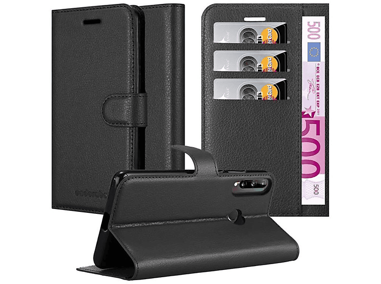 CADORABO Bookcover, PHANTOM Standfunktion, E, P40 LITE Book SCHWARZ Hülle Huawei,