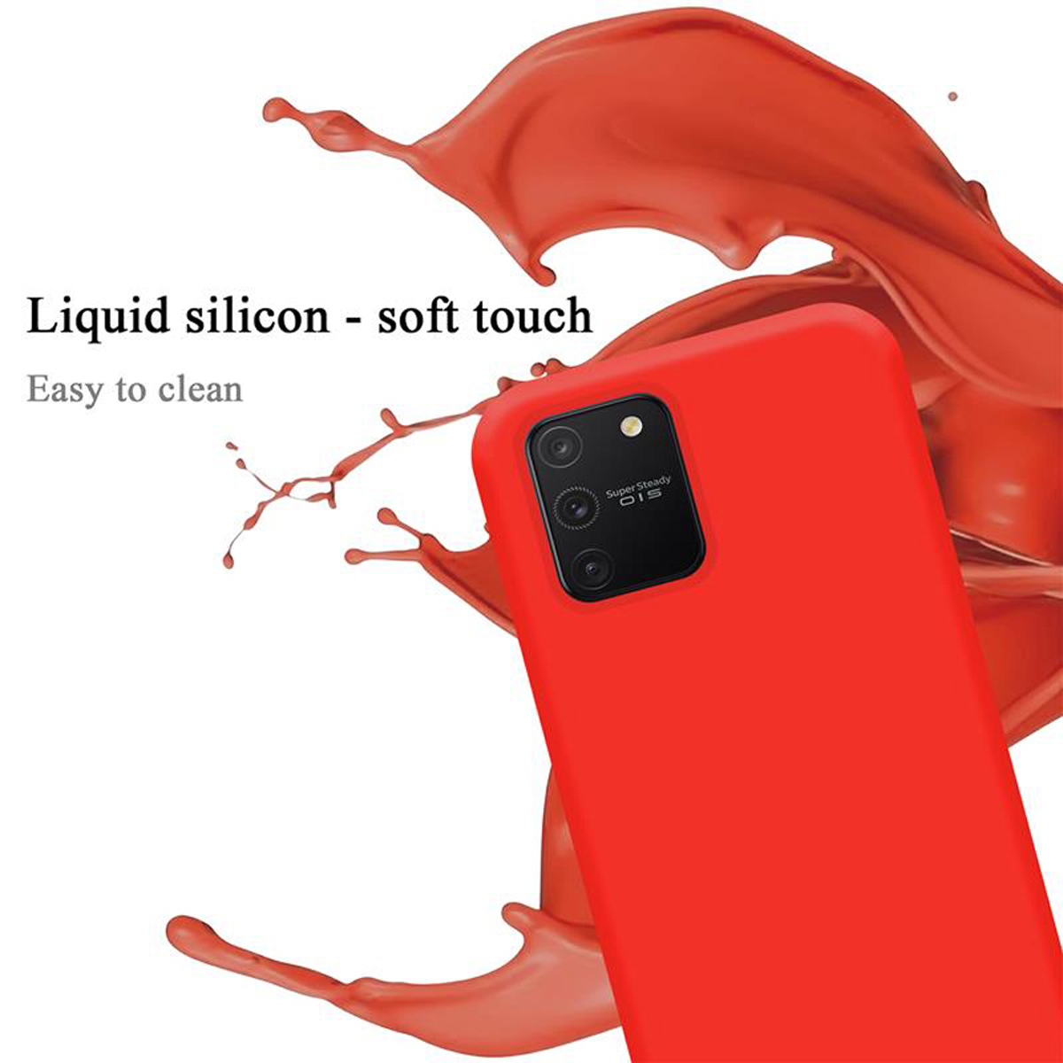 Backcover, / Silicone ROT Samsung, A91 / LIQUID Case LITE Liquid CADORABO Hülle S10 im Style, Galaxy M80s,