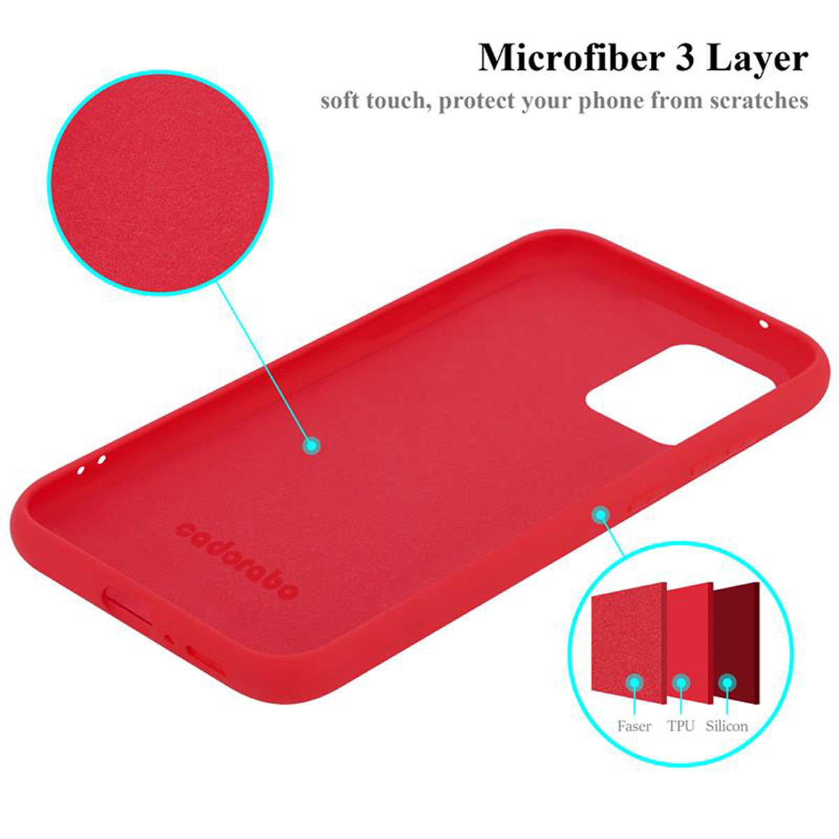 im Samsung, Galaxy CADORABO Backcover, LIQUID Hülle / M80s, / Style, A91 Liquid S10 Case LITE ROT Silicone