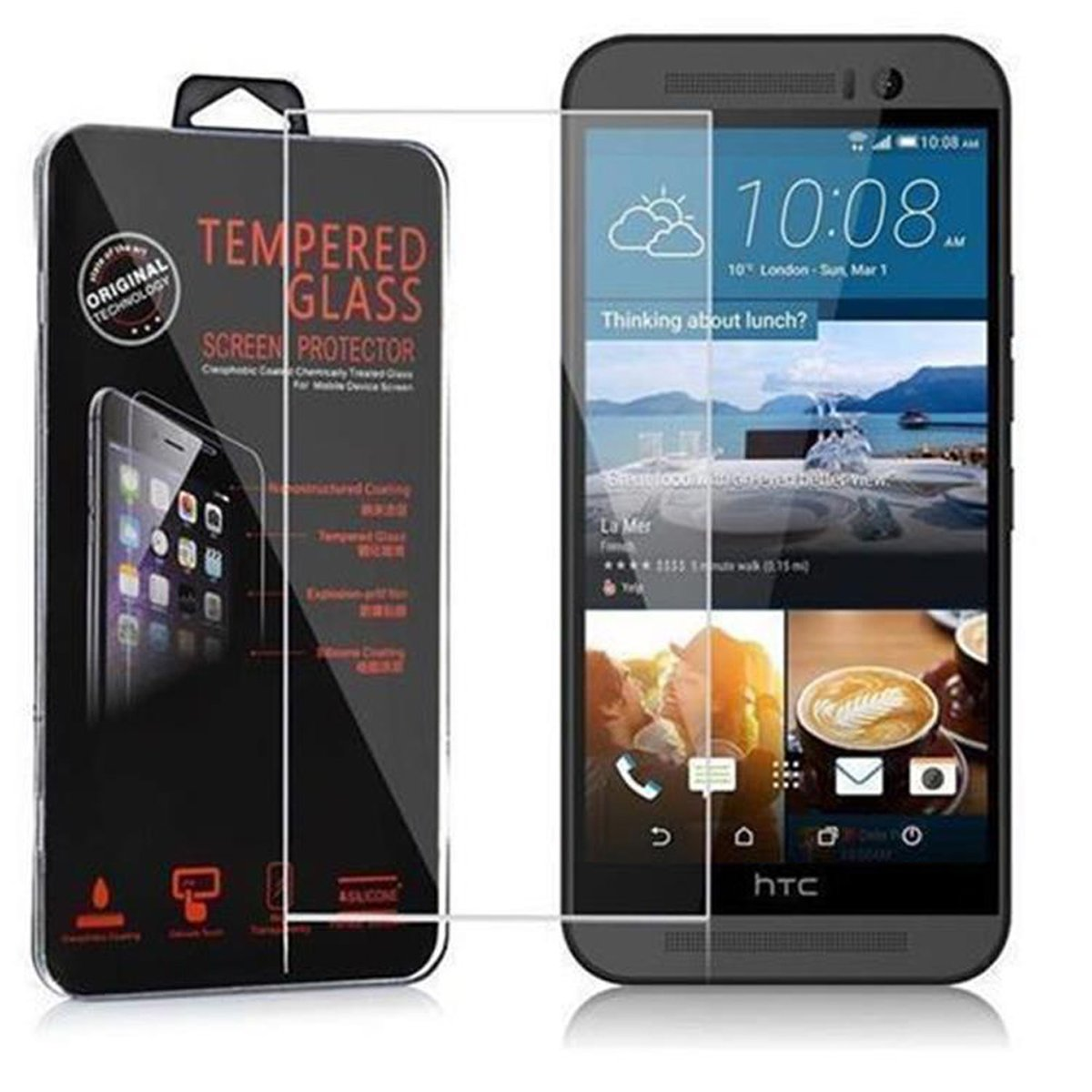 CADORABO Schutzglas ONE HTC Tempered M9) Glas Schutzfolie(für