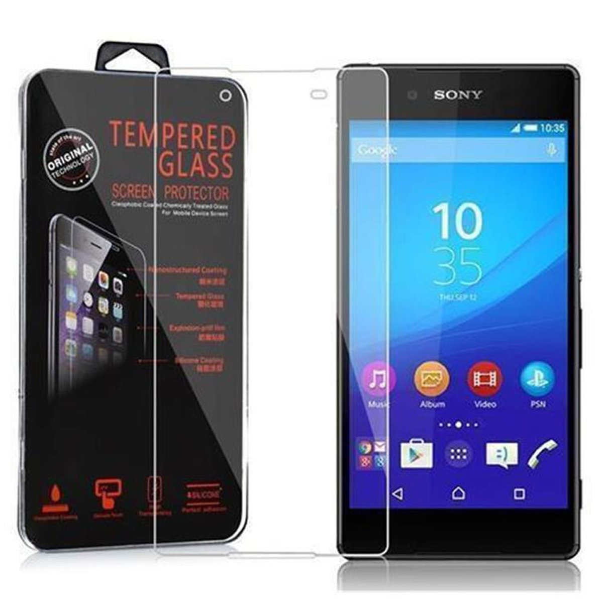 Tempered Xperia PLUS Sony Z4) / Z3 Glas Schutzglas Schutzfolie(für CADORABO