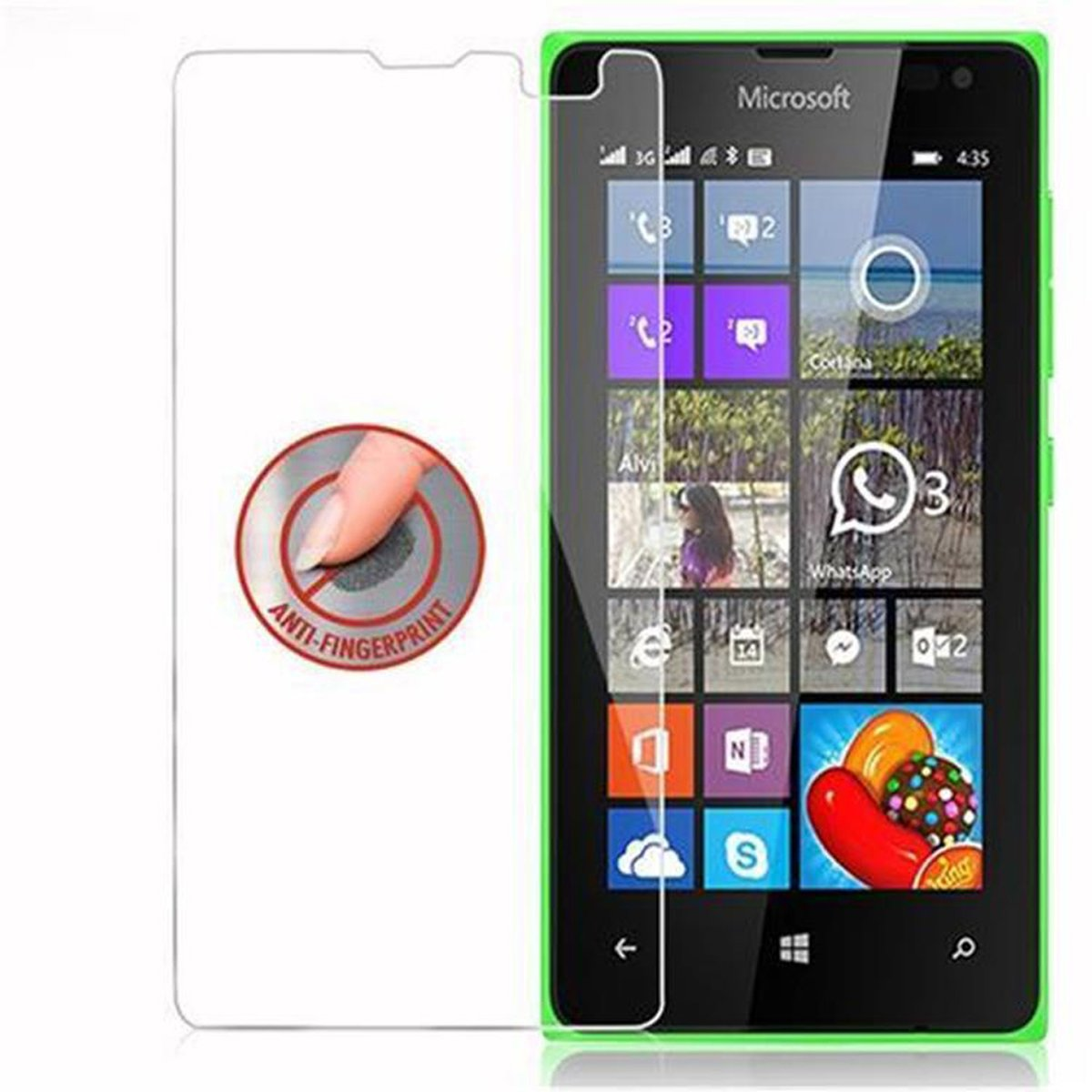 CADORABO Schutzglas Tempered Glas Nokia Lumia Schutzfolie(für 435)