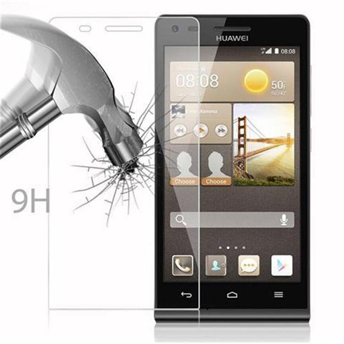 Huawei Schutzglas CADORABO Schutzfolie(für ASCEND Tempered Glas G6)