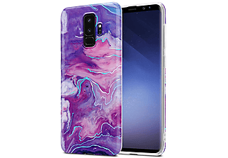 carcasa de móvil  - Funda flexible para móvil - Carcasa de TPU Silicona ultrafina CADORABO, Samsung, Galaxy S9 PLUS, mármol rosa púrpura no. 19