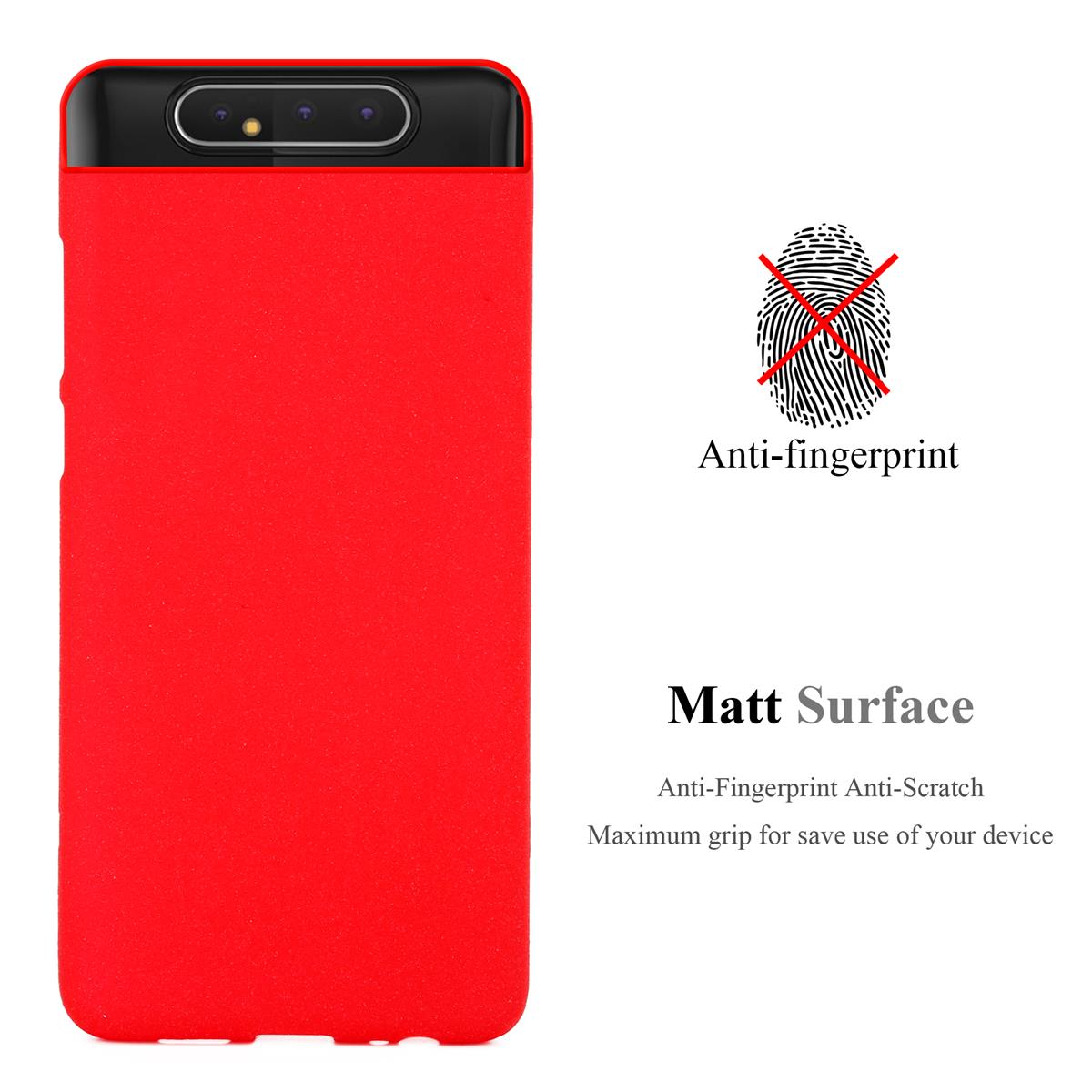 Schutzhülle, FROST Backcover, A80 TPU / ROT Frosted CADORABO A90 Samsung, 4G, Galaxy
