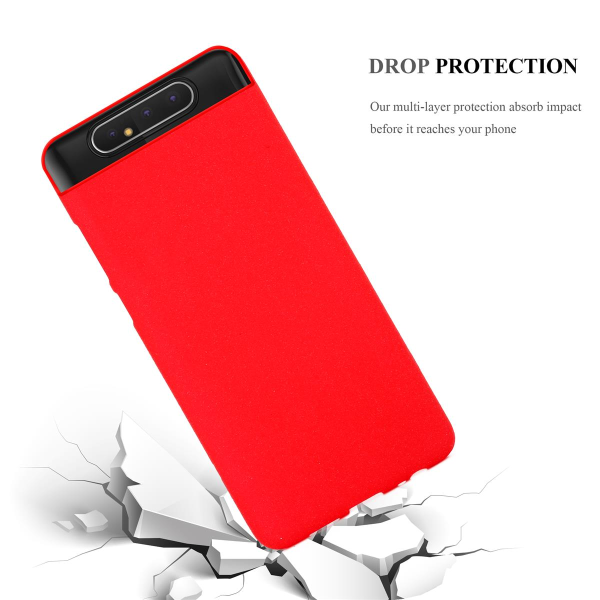 CADORABO TPU Frosted Schutzhülle, Backcover, / Galaxy Samsung, A80 A90 FROST 4G, ROT