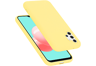 carcasa de móvil  - Funda flexible para móvil - Carcasa de TPU Silicona ultrafina CADORABO, Samsung, Galaxy A32 5G, liquid amarillo