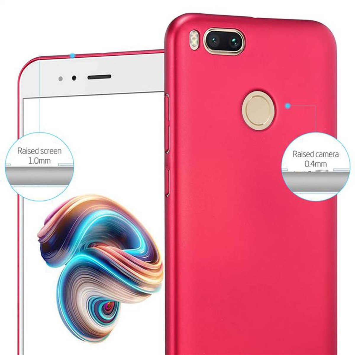 CADORABO Hülle A1 Metall Case Xiaomi, Style, Matt Mi ROT Hard Backcover, / 5X, METALL Mi im