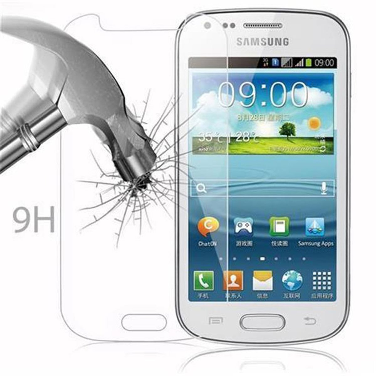 DUOS) CADORABO Schutzfolie(für Schutzglas Tempered TREND Samsung Glas Galaxy