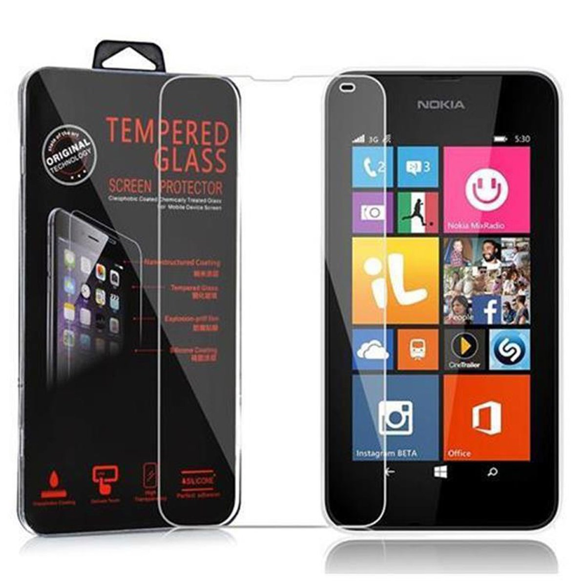 CADORABO Schutzglas Lumia Schutzfolie(für Glas Nokia Tempered 540)