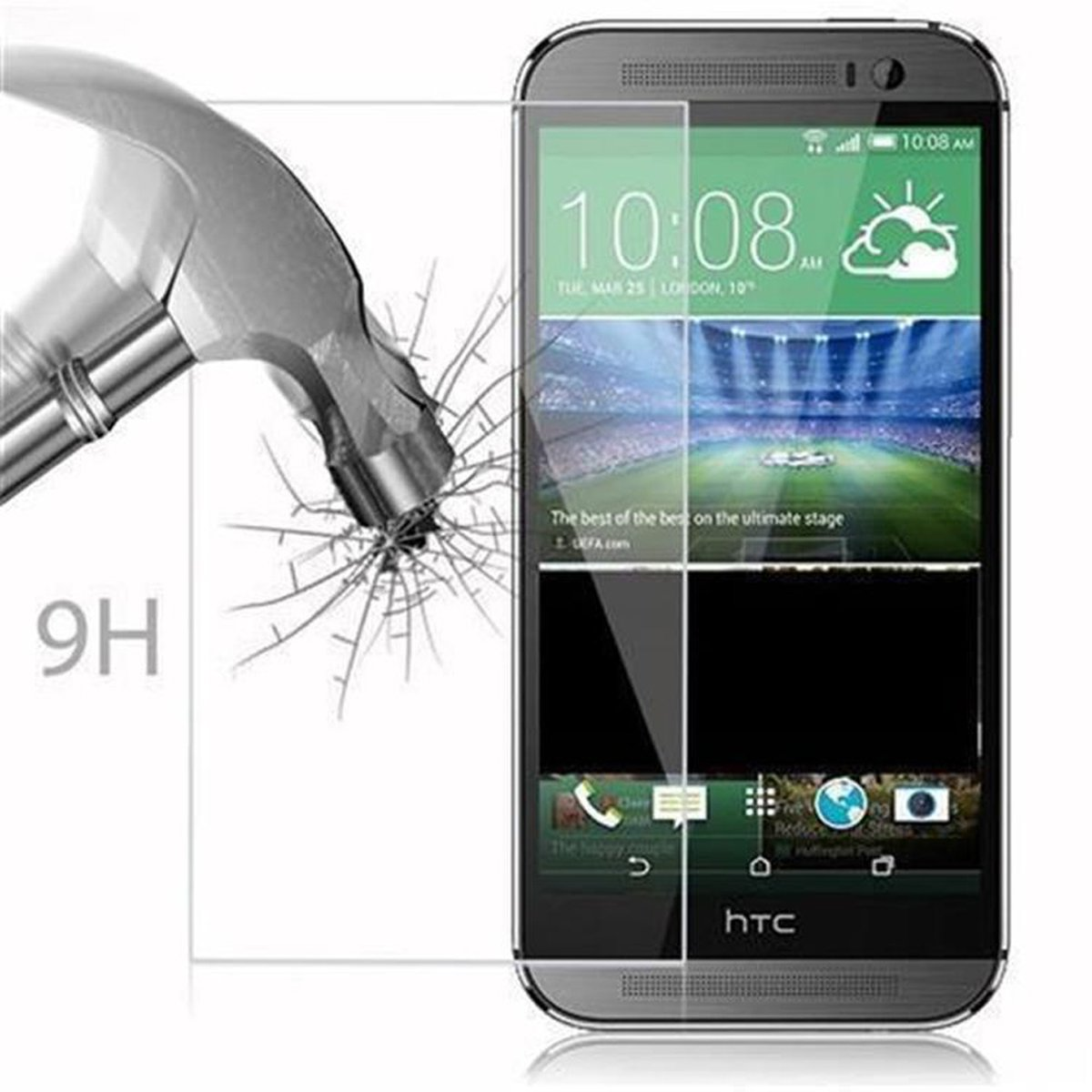CADORABO Schutzglas Tempered Glas ONE Schutzfolie(für M8) HTC