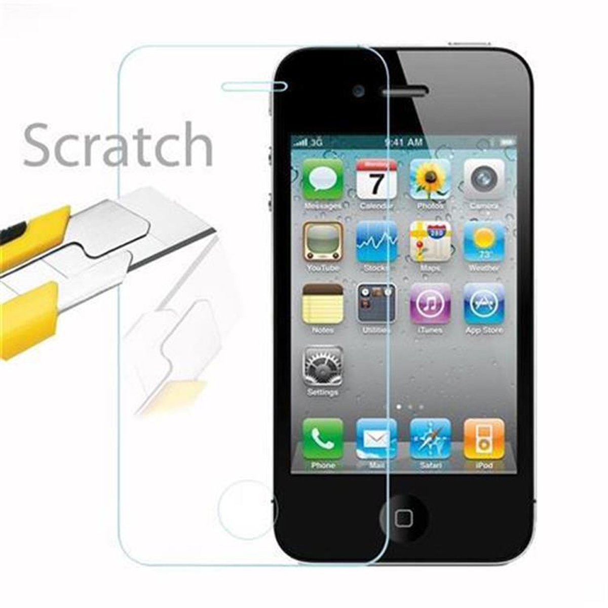 CADORABO 4S) Tempered Apple Schutzglas iPhone Schutzfolie(für / Glas 4