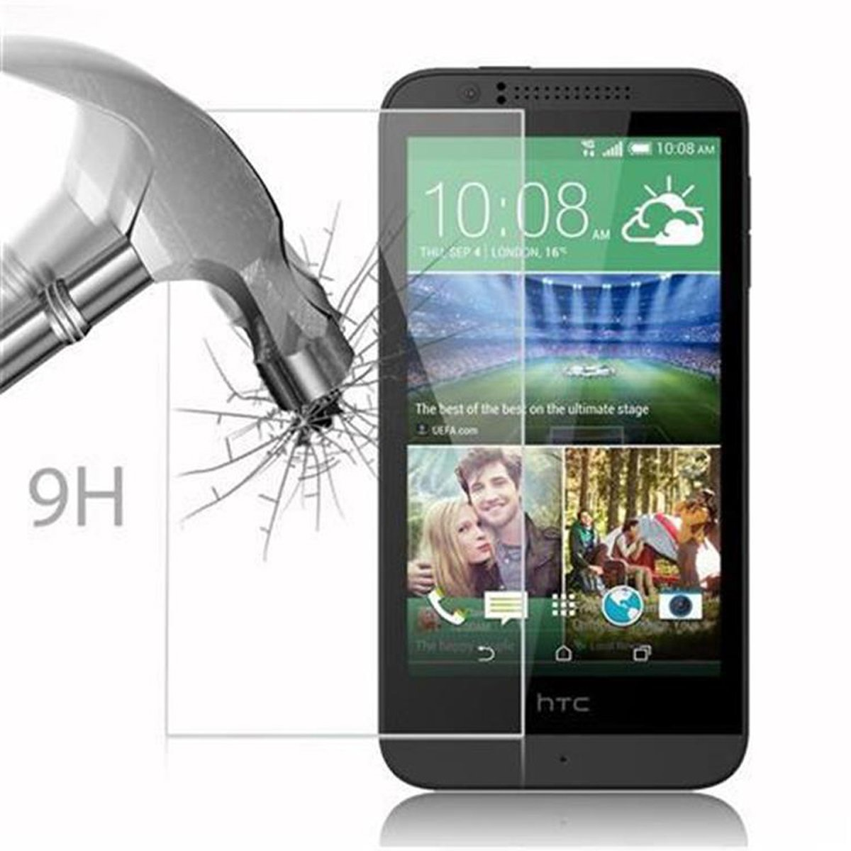 CADORABO Schutzglas HTC Tempered Schutzfolie(für 510) Glas Desire