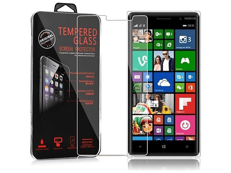 CADORABO Schutzglas Tempered Glas Schutzfolie(für Nokia Lumia 830)