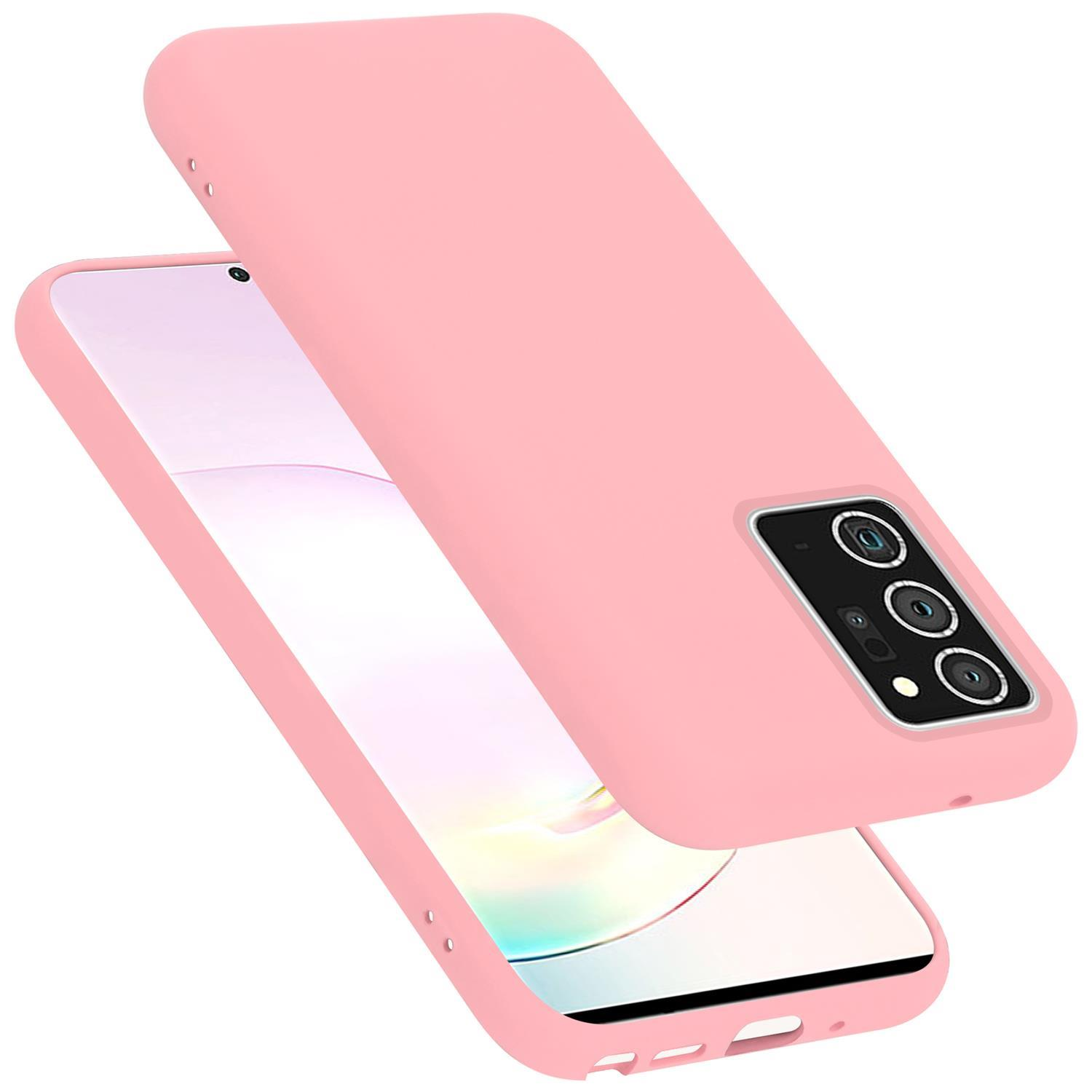 CADORABO Hülle im Liquid Silicone 20 Samsung, Backcover, NOTE Case PLUS, LIQUID Style, Galaxy PINK