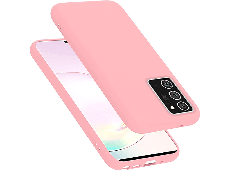 CADORABO Hülle im Liquid Silicone 20 Samsung, Backcover, NOTE Case PLUS, LIQUID Style, Galaxy PINK