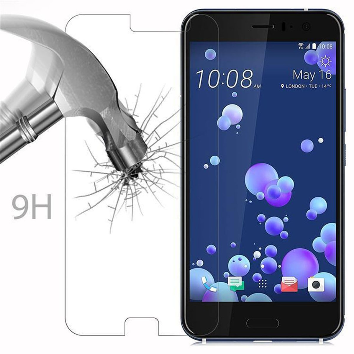 HTC OCEAN Tempered / Schutzglas CADORABO Schutzfolie(für Glas U11)