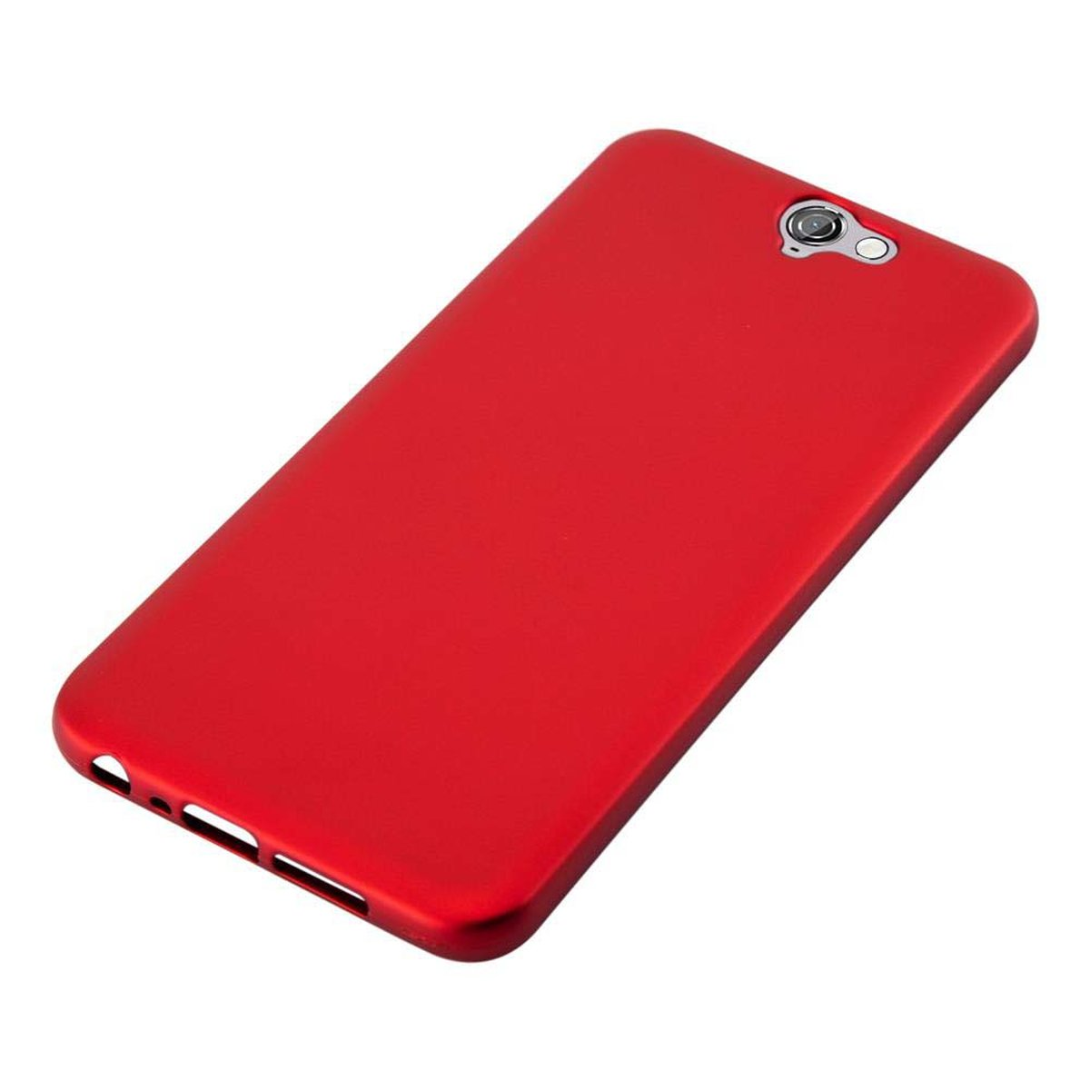 Backcover, CADORABO ROT METALLIC A9, Matt Metallic Hülle, TPU ONE HTC,