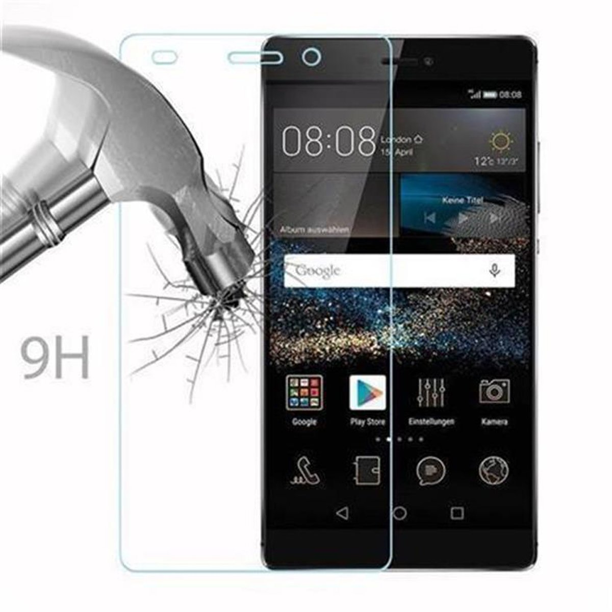 Huawei P8) Schutzfolie(für Schutzglas Tempered Glas CADORABO