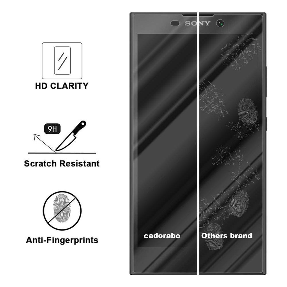 Sony Xperia CADORABO L2) Schutzglas Tempered Schutzfolie(für Glas