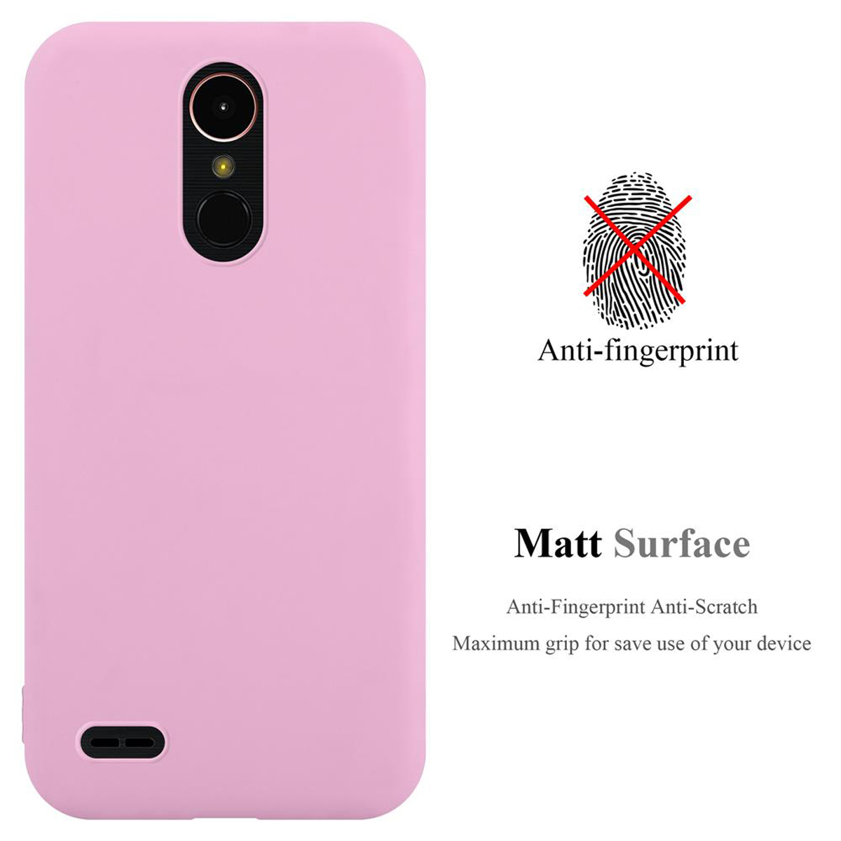 LG, Style, im ROSA Candy Backcover, CANDY Hülle 2017, K10 TPU CADORABO