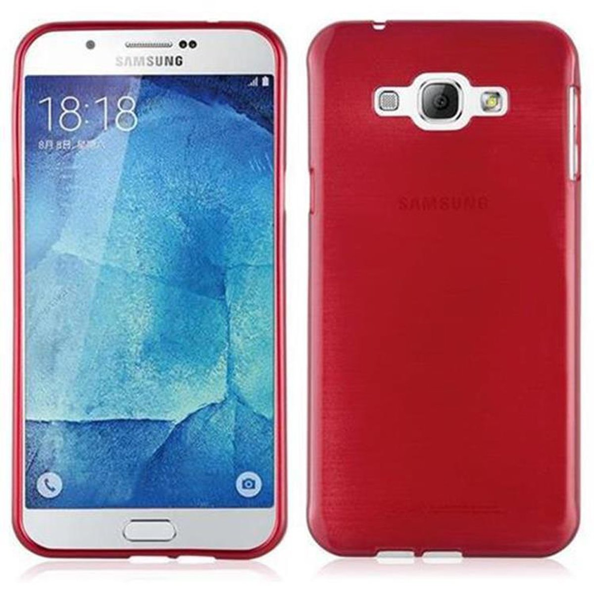 Galaxy CADORABO A8 TPU Backcover, Samsung, Hülle, Brushed 2015, ROT