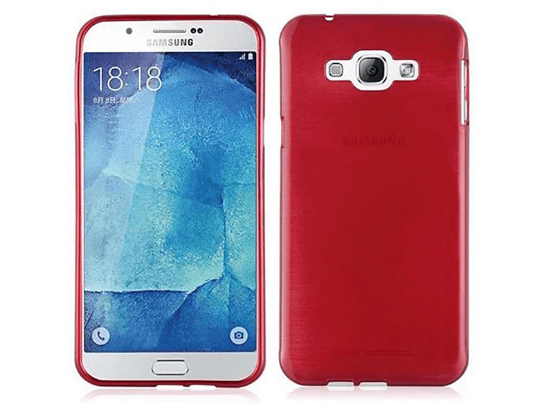 CADORABO TPU Brushed Hülle, Backcover, Samsung, Galaxy A8 2015, ROT