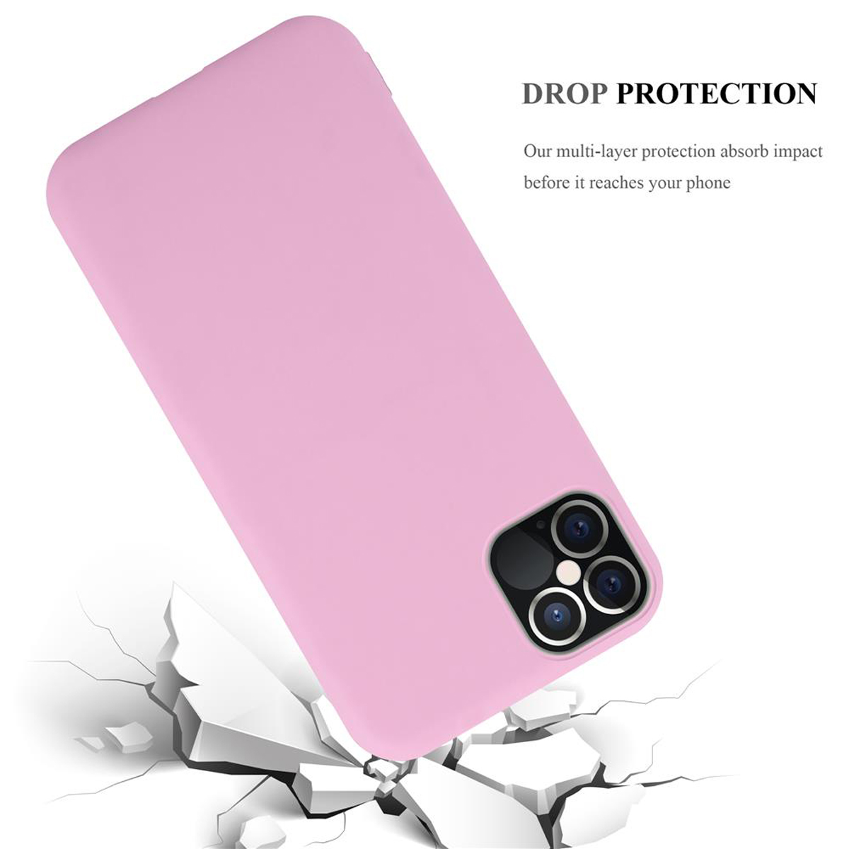 / 12 Candy CANDY im Backcover, Apple, Style, TPU Hülle PRO, 12 CADORABO ROSA iPhone