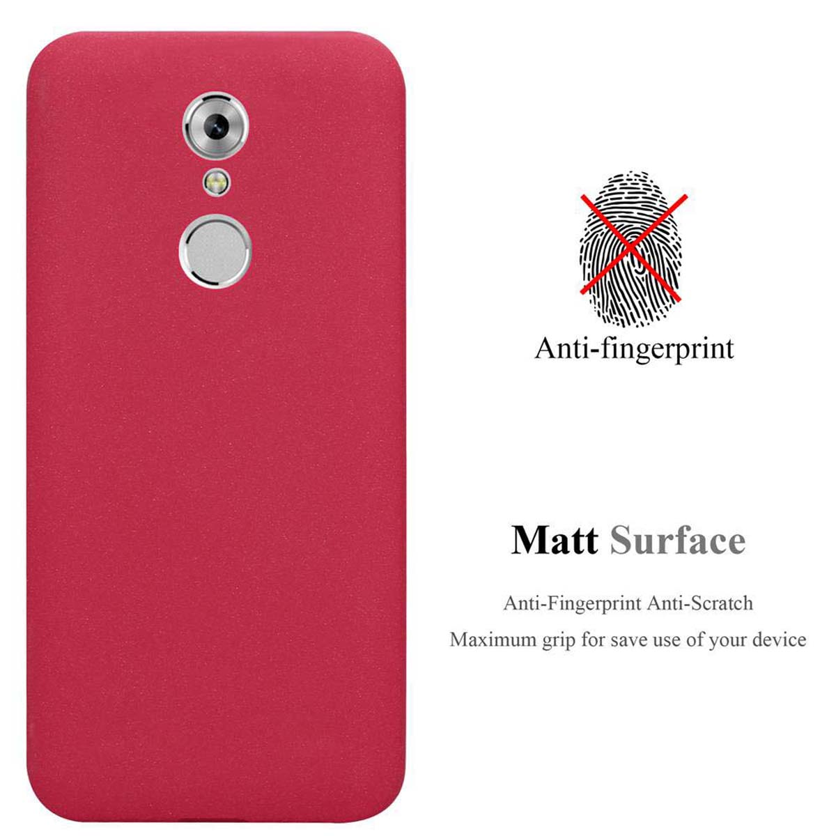 CADORABO TPU Frosted Schutzhülle, Backcover, Axon 7 ROT MINI, FROST ZTE