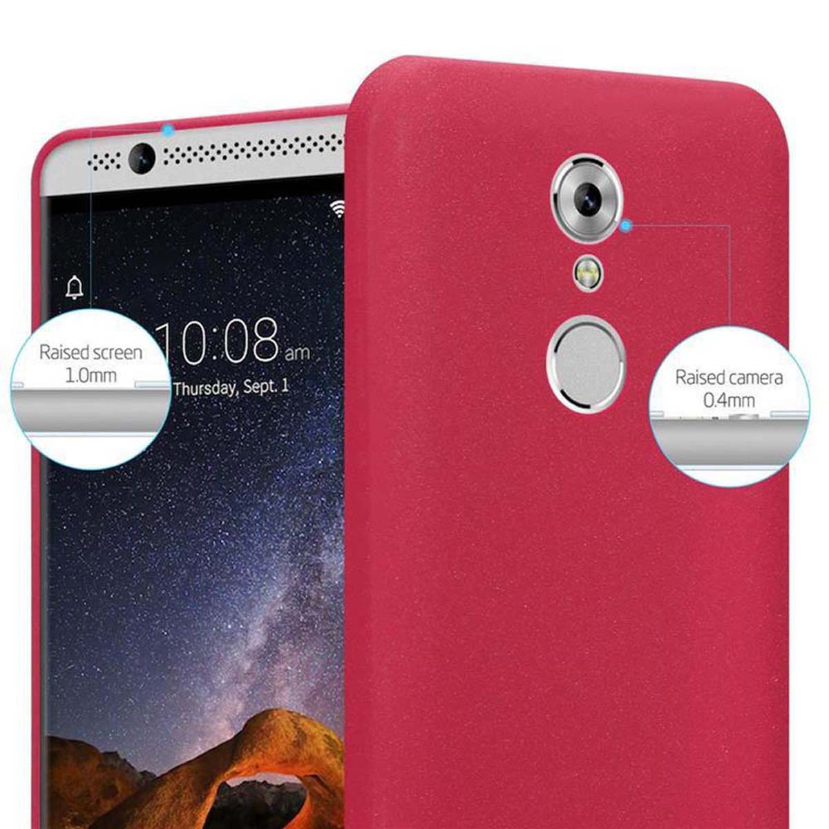 CADORABO TPU Frosted Schutzhülle, FROST MINI, 7 Backcover, Axon ROT ZTE