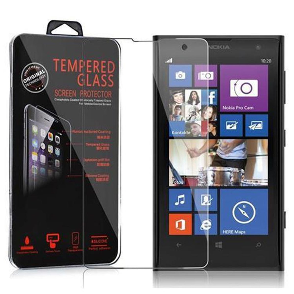 1020) Lumia Tempered Schutzglas Glas Nokia CADORABO Schutzfolie(für