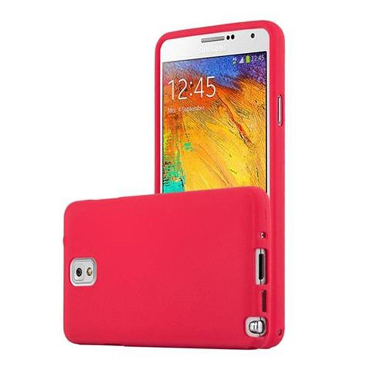 Galaxy Samsung, ROT Backcover, 3, FROST Schutzhülle, NOTE CADORABO TPU Frosted