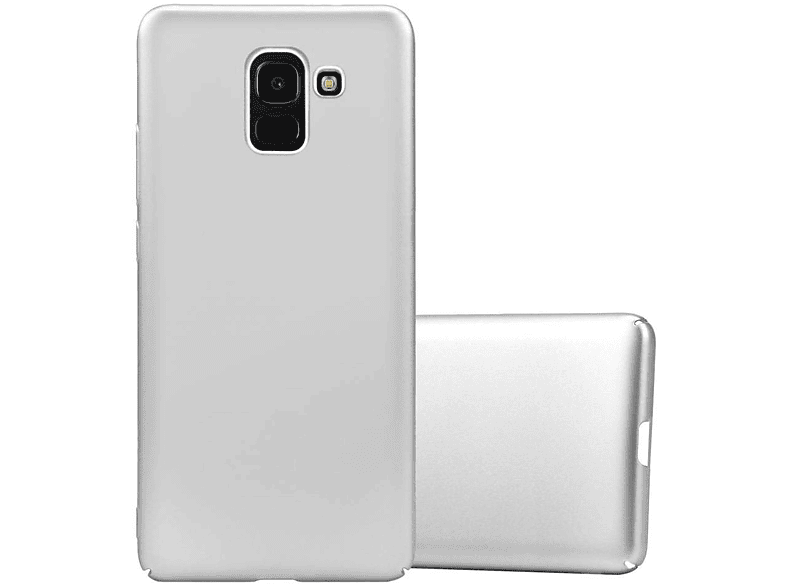 Samsung, J6 2018, Matt Galaxy Style, Case Hülle Backcover, METALL SILBER im Hard Metall CADORABO