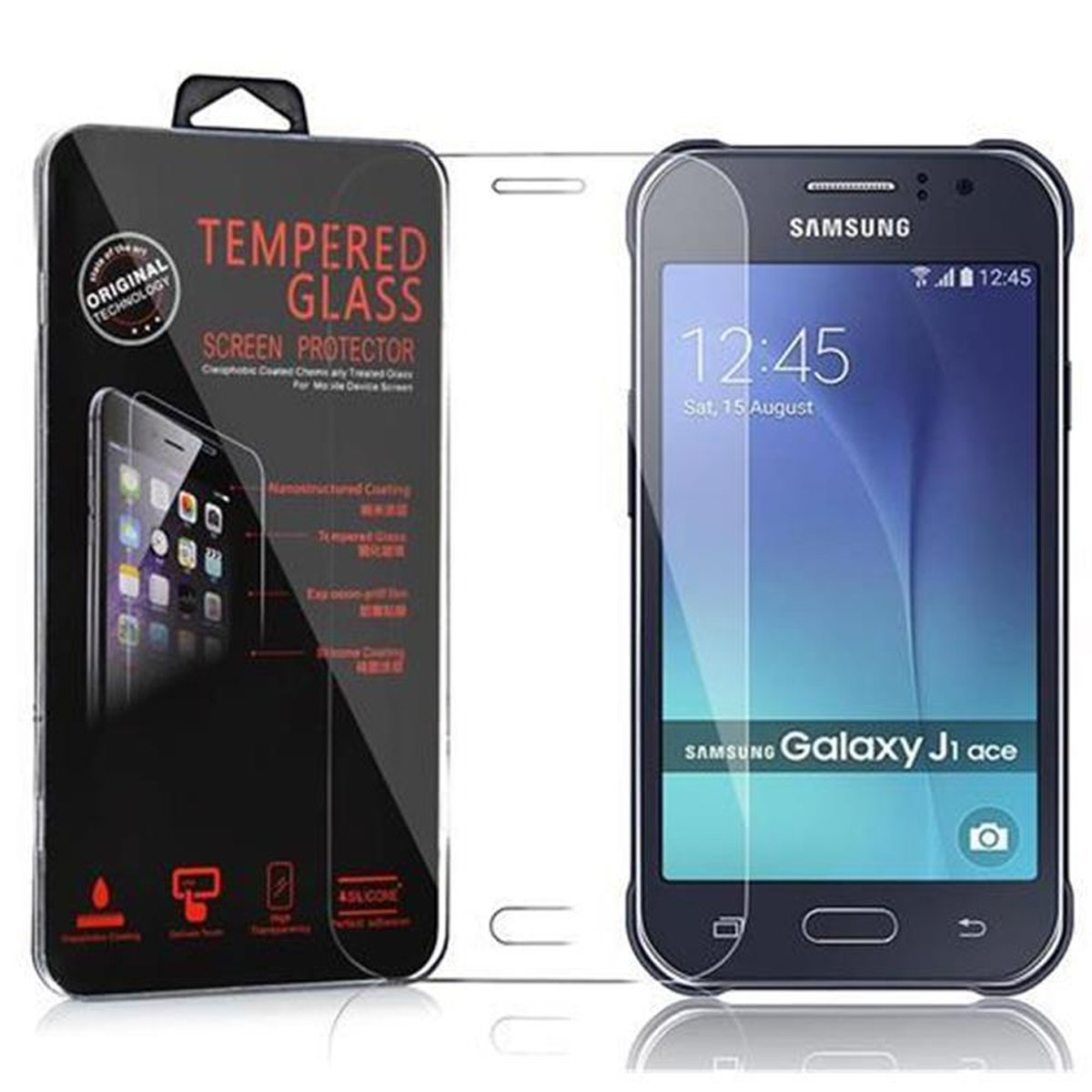 Schutzglas J1 Schutzfolie(für Tempered Samsung Galaxy ACE) Glas CADORABO